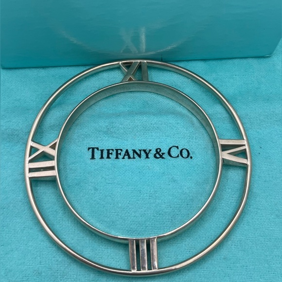 Tiffany & Co. Atlas Sterling Silver Roman Numeral Circle Medallion Pendant - Picture 1 of 7